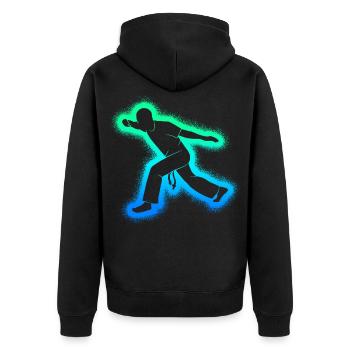 Capoeira Arts Martiaux Garçons Capoeristes - Veste à capuche bio Premium Unisexe - noir - Dos - Nico (187cm)