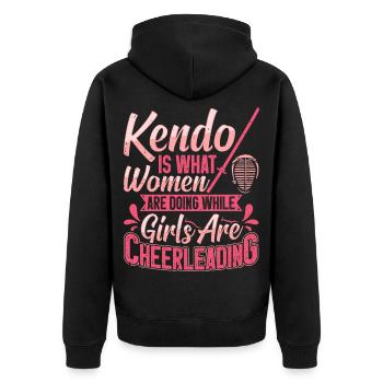  Kendo Women Instructor Kendo Teacher Martial Arts - Unisex Premium Organic Zip Hoodie - black - Back - Nico (187cm)
