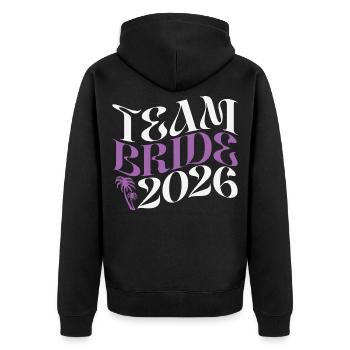 Team Bride Hen Party 2026 - Unisex Premium Organic Zip Hoodie - black - Back - Nico (187cm)