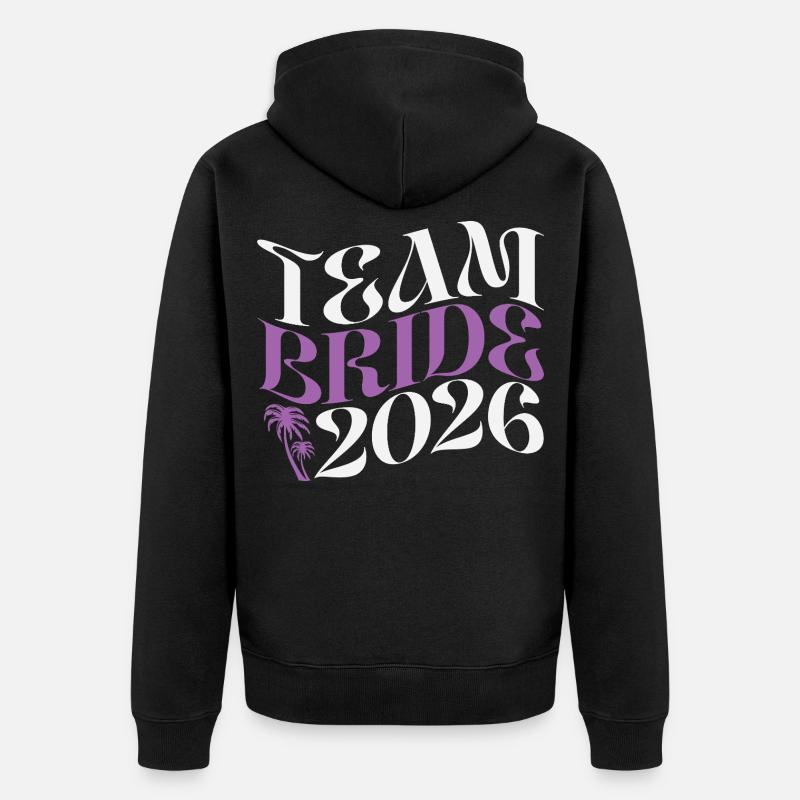 Team Bride Junggesellinnenabschied 2026 - Unisex Premium Bio Zip Hoodie - Schwarz