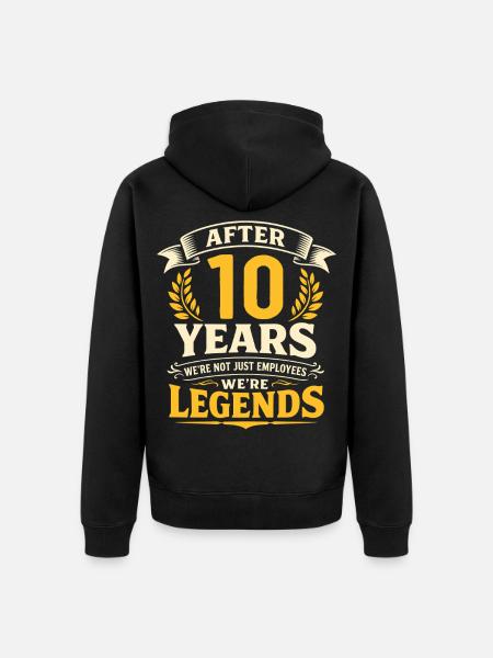 10 Jähriges Firmenjubiläum Dienstjubiläum Arbeit - Unisex Premium Bio Zip Hoodie - Schwarz