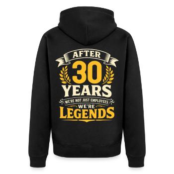 30 Year Company Anniversary Service Anniversary Work - Unisex Premium Organic Zip Hoodie - black - Back - Nico (187cm)