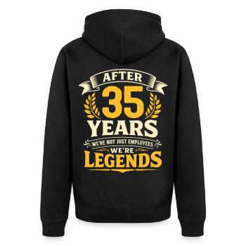 35th Anniversary of the Company Service Anniversary of Work - Unisex Premium Organic Zip Hoodie - black - Back - Nico (187cm)