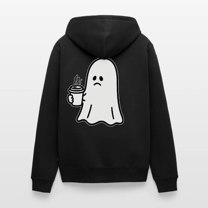 Geist Kaffee Halloween Süßes oder Saures Unisex Premium Bio Zip Hoodie