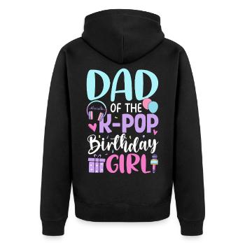 Papa de la fille d’anniversaire de K Pop - Veste à capuche bio Premium Unisexe - noir - Dos - Nico (187cm)