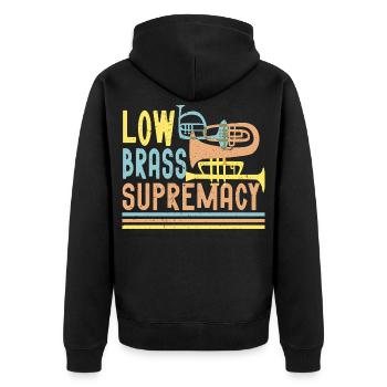 Marching Band Brass Band Low Brass Supremacy - Unisex Premium Organic Zip Hoodie - black - Back - Nico (187cm)
