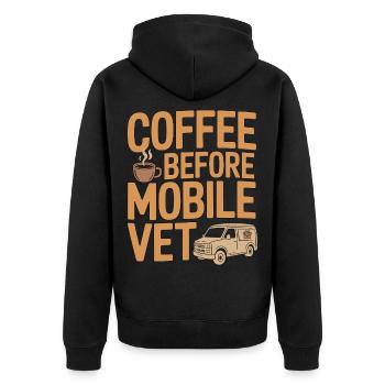 Mobile Vet Coffee Before Pet Care Coffee Lover - Unisex Premium Bio Zip Hoodie - Schwarz - Hinten - Nico (187cm)