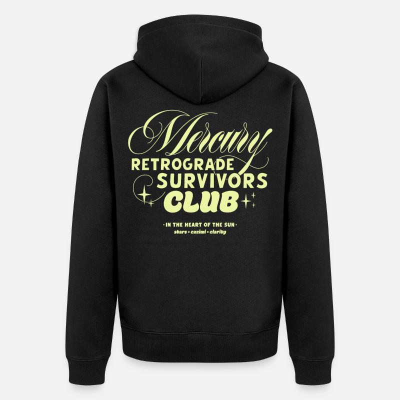 Club des survivants de Mercure rétrograde - Veste à capuche bio Premium Unisexe - noir