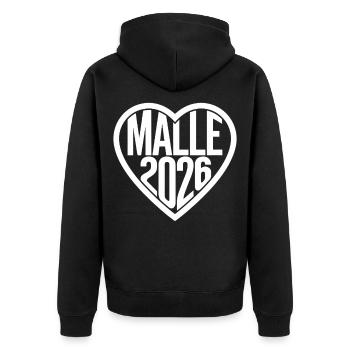 Fête du Cœur Malle 2026 - Veste à capuche bio Premium Unisexe - noir - Dos - Nico (187cm)