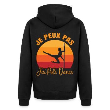 Je Peux Pas J’ai Pole Dance Danse Fitness Humour - Veste à capuche bio Premium Unisexe - noir - Dos - Nico (187cm)
