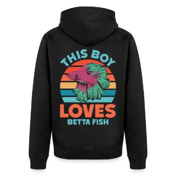 Propriétaire de poissons Betta Aquarium Aquarium Siamois - Veste à capuche bio Premium Unisexe - noir - Dos - Nico (187cm)
