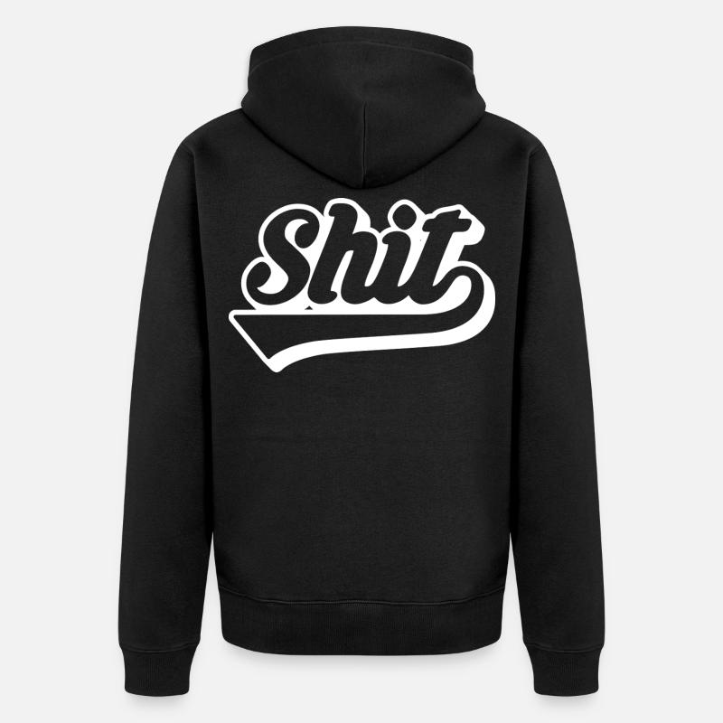 Merde Rétro Script - Veste à capuche bio Premium Unisexe - noir