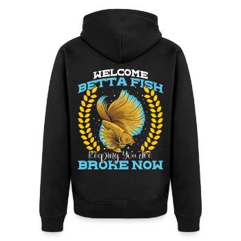 Betta Fish Keeper Aquariophile Aquarium Siamois - Veste à capuche bio Premium Unisexe - noir - Dos - Nico (187cm)