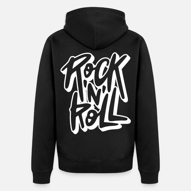 Texte de graffiti rock 'n' roll - Veste à capuche bio Premium Unisexe - noir