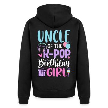 Oncle de la fille d’anniversaire de K Pop - Veste à capuche bio Premium Unisexe - noir - Dos - Nico (187cm)