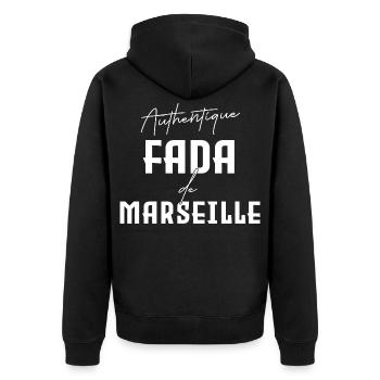 Fada de Marseille Humour Marseillais sud Provence - Veste à capuche bio Premium Unisexe - noir - Dos - Nico (187cm)