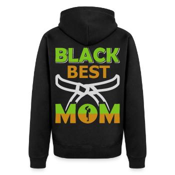 Meilleur t-shirt noir de maman Proud Mother Cadeau - Veste à capuche bio Premium Unisexe - noir - Dos - Nico (187cm)