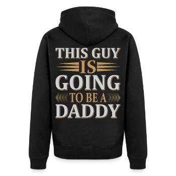 Future Daddy Announcement - Unisex Premium Organic Zip Hoodie - black - Back - Nico (187cm)