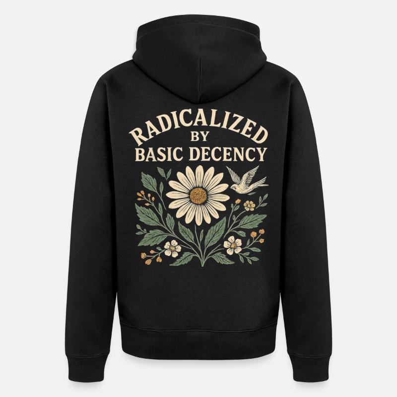 Basic Decency Statement für Weltverbesserer - Unisex Premium Bio Zip Hoodie - Schwarz