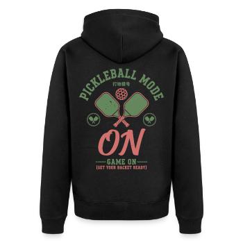 Mode Pickleball sur le jeu sur Joueur de Pickleball Drôle - Veste à capuche bio Premium Unisexe - noir - Dos - Nico (187cm)