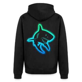 Requins Requins Hommes Garçons Enfants Requin - Veste à capuche bio Premium Unisexe - noir - Dos - Nico (187cm)