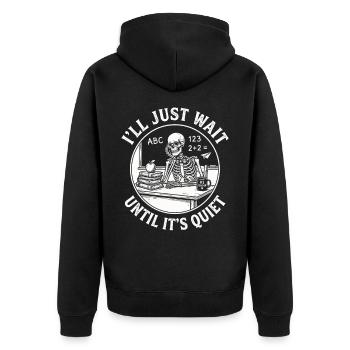 Lehrer Humor Design für genervte Lehrer - Unisex Premium Bio Zip Hoodie - Schwarz - Hinten - Nico (187cm)