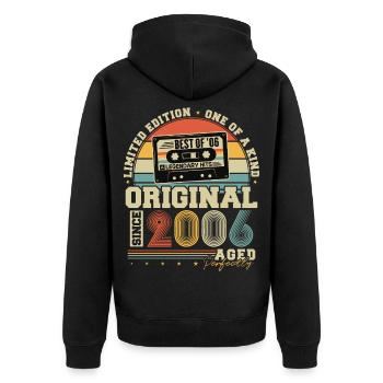 Original 2006 Vintage Vintage Rétro Anniversaire - Veste à capuche bio Premium Unisexe - noir - Dos - Nico (187cm)
