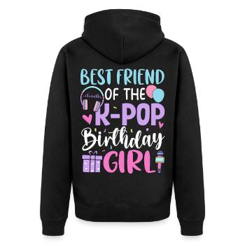 Meilleure amie de la fille d’anniversaire de K Pop - Veste à capuche bio Premium Unisexe - noir - Dos - Nico (187cm)