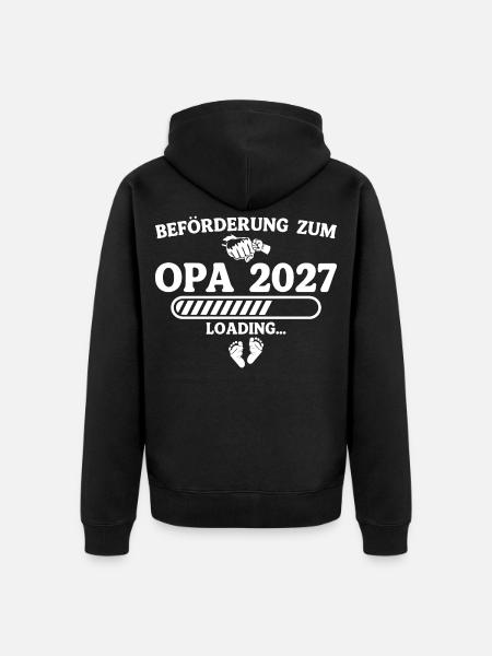 Beförderung zum Opa 2027 – Schwangerschaft - Unisex Premium Bio Zip Hoodie - Schwarz