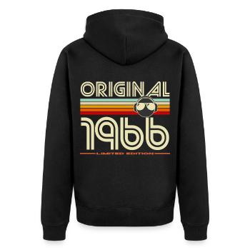 Original 1966 Vintage Retro - Unisex Premium Organic Zip Hoodie - black - Back - Nico (187cm)