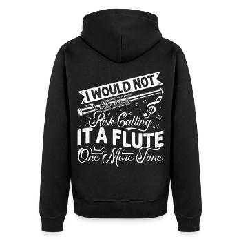 Piccolo Nennen Sie es noch einmal Flöte Marching Band - Unisex Premium Bio Zip Hoodie - Schwarz - Hinten - Nico (187cm)