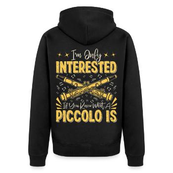 Piccoloist Marching Band Instrumentenmusiker - Unisex Premium Bio Zip Hoodie - Schwarz - Hinten - Nico (187cm)