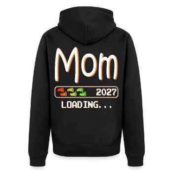 Maman et mère enceintes, maman de la descendance qui charge 2027 - Veste à capuche bio Premium Unisexe - noir - Dos - Nico (187cm)