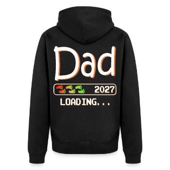 Futur père et père enceinte, chargement du père de la progéniture 2027 - Veste à capuche bio Premium Unisexe - noir - Dos - Nico (187cm)