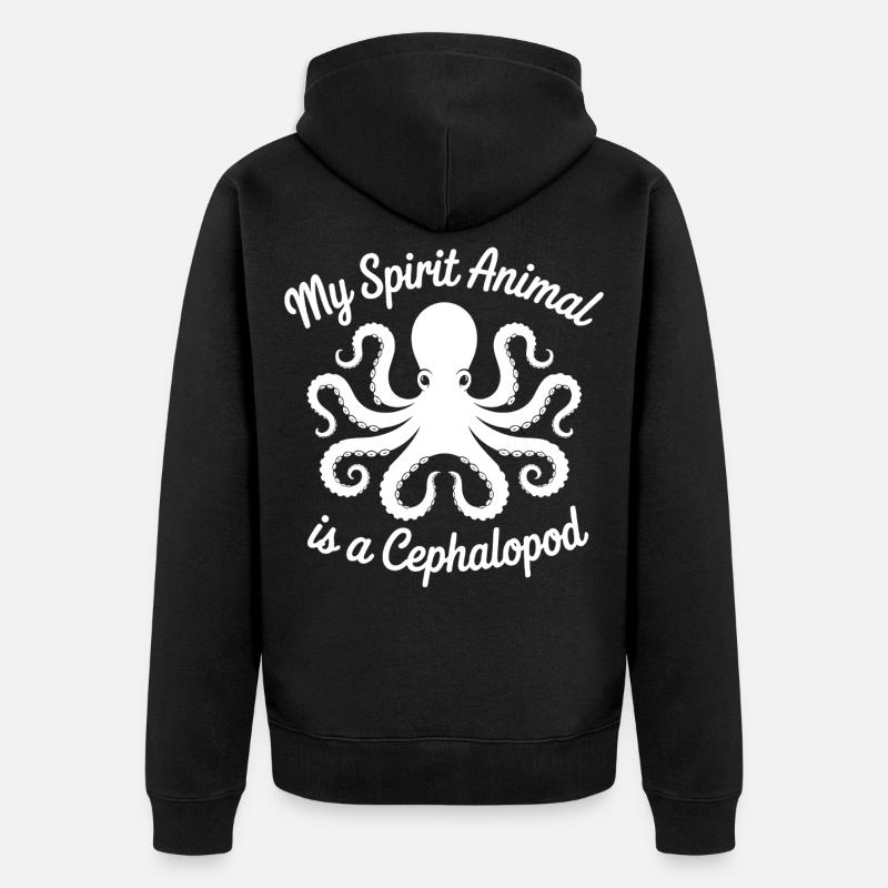 Mon âme : pieuvre - Veste à capuche bio Premium Unisexe - noir