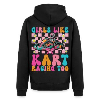 Les filles aiment aussi les courses de karting - Veste à capuche bio Premium Unisexe - noir - Dos - Nico (187cm)