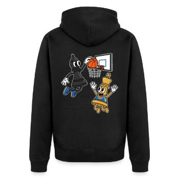 Échec et mat Basket - Veste à capuche bio Premium Unisexe - noir - Dos - Nico (187cm)