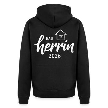 Construction de maison par le constructeur en 2026 - Veste à capuche bio Premium Unisexe - noir - Dos - Nico (187cm)