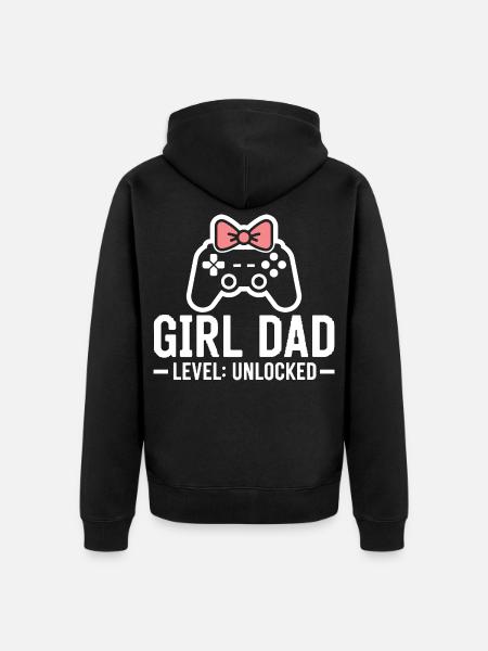 Werdender Papa & Vater, Geburt Tochter Mädchen - Unisex Premium Bio Zip Hoodie - Schwarz