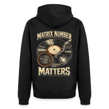 Le numéro de la matrice des disques vinyles de collection de vinyles compte - Veste à capuche bio Premium Unisexe - noir - Dos - Nico (187cm)