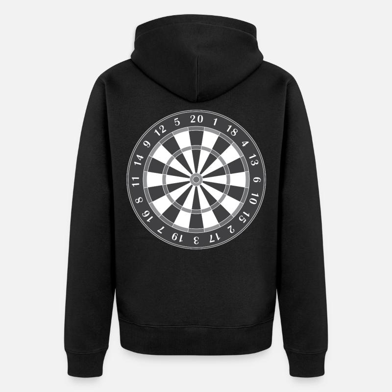 Dartscheibe - Unisex Premium Bio Zip Hoodie - Schwarz