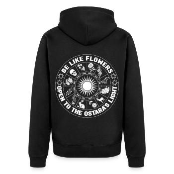 Sois comme les fleurs Païens Pâques Ostara Lumière - Veste à capuche bio Premium Unisexe - noir - Dos - Nico (187cm)