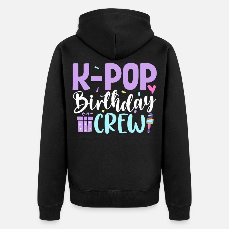 Équipe d’anniversaire K Pop - Veste à capuche bio Premium Unisexe - noir