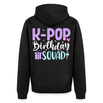 K Pop Birthday Squad - Unisex Premium Organic Zip Hoodie - black - Back - Nico (187cm)