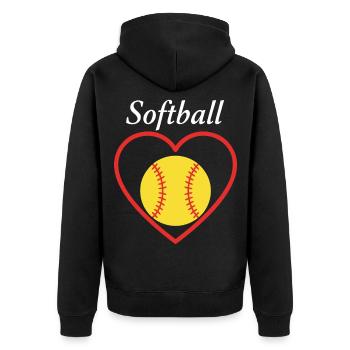 Softball Sports de cœur - Veste à capuche bio Premium Unisexe - noir - Dos - Nico (187cm)