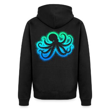 Octopus Kids Men's Boys Octopus - Unisex Premium Organic Zip Hoodie - black - Back - Nico (187cm)
