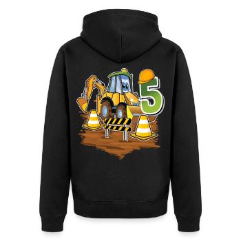 5 Bagger 5. Geburtstag - Unisex Premium Bio Zip Hoodie - Schwarz - Hinten - Nico (187cm)