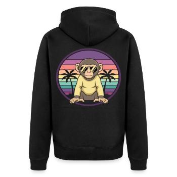 Lunettes de soleil rétro d’été Cool Monkey - Veste à capuche bio Premium Unisexe - noir - Dos - Nico (187cm)