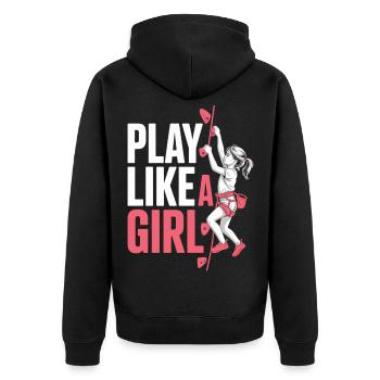 Joue comme une fille Chemise escalade Sports féminins - Veste à capuche bio Premium Unisexe - noir - Dos - Nico (187cm)