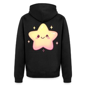 Motif d’étoiles mignonnes pour enfants fans de Kawaii Cartton - Veste à capuche bio Premium Unisexe - noir - Dos - Nico (187cm)